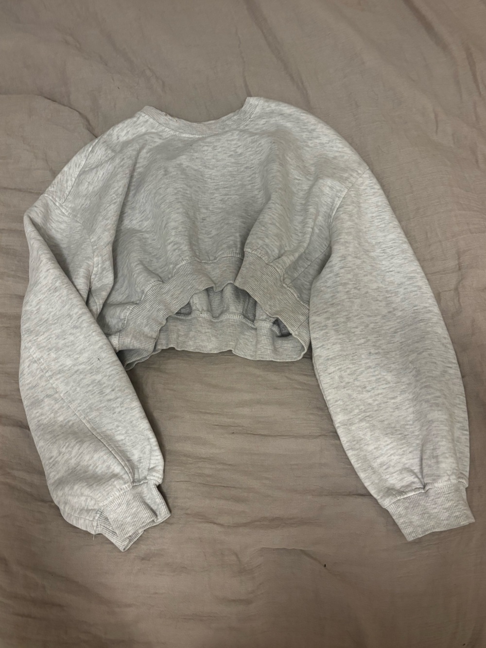 Zara Light Gray Cropped Sweatshirt